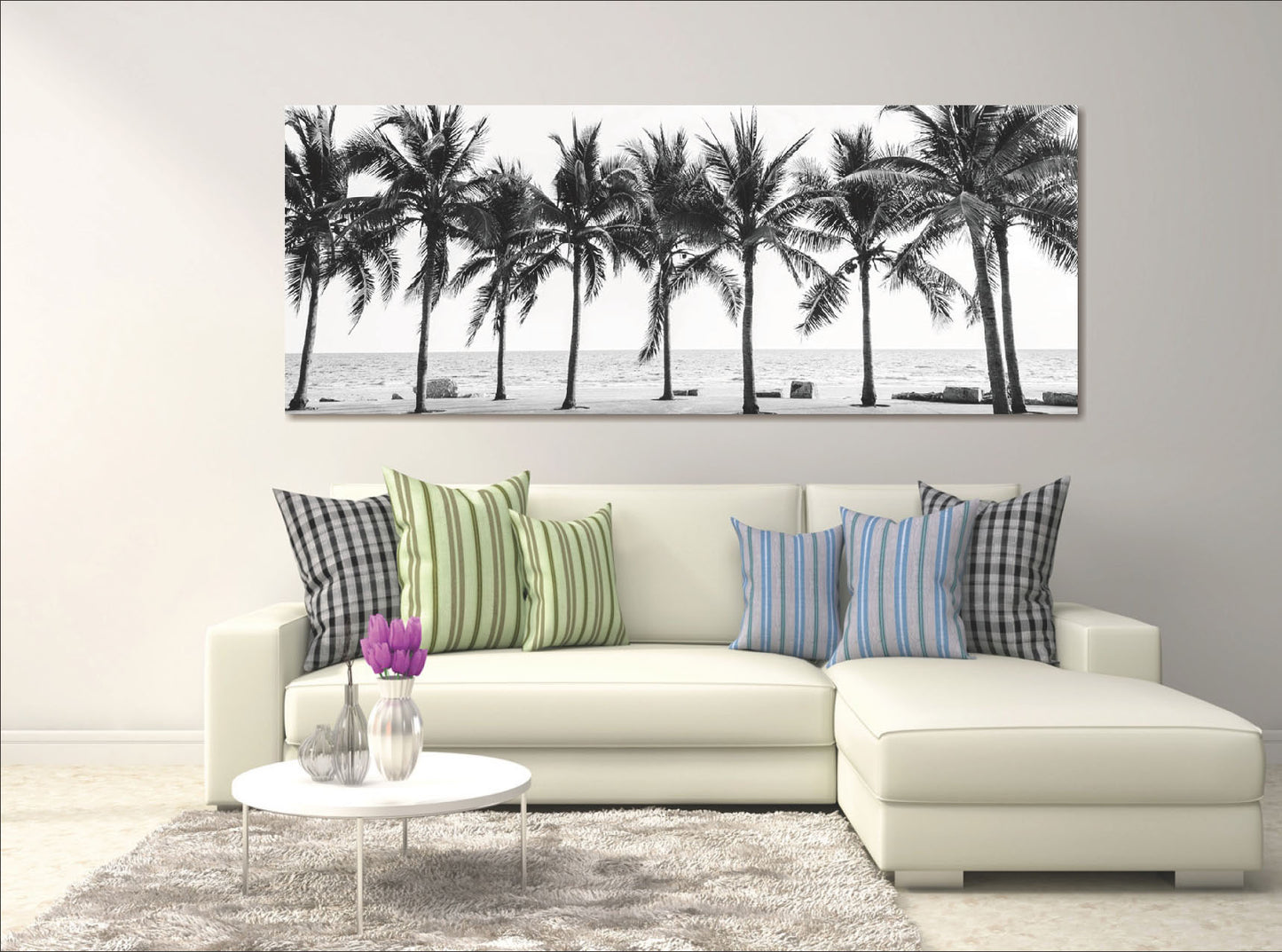 Black and White Palm Trees 140x45cm (#1446)