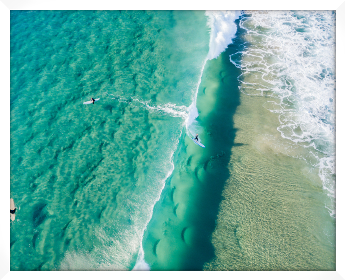 An Arial View of Surfers