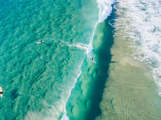 An Arial View of Surfers