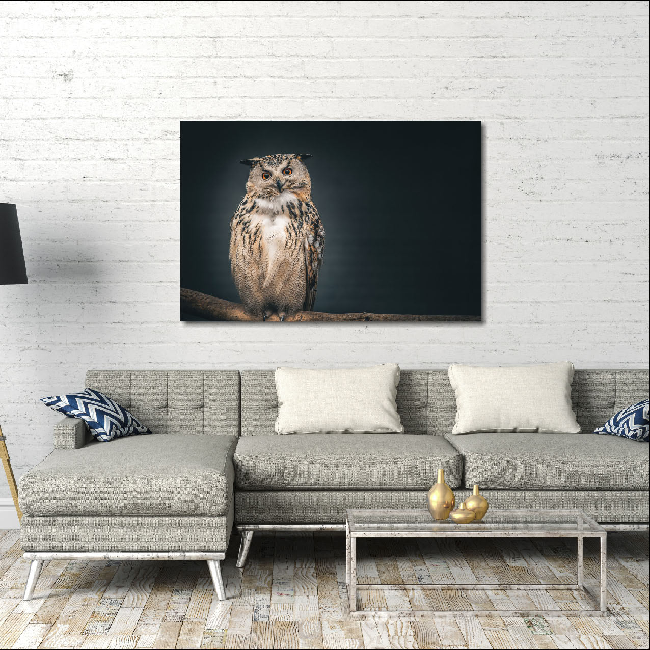 Owl on Branch 90x60cm (#1389)