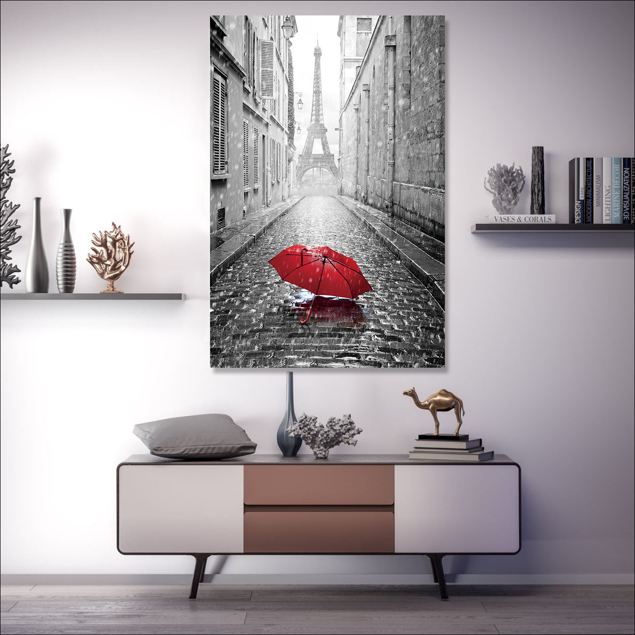 The Red Umbrella in Paris 50x70cm (#215)
