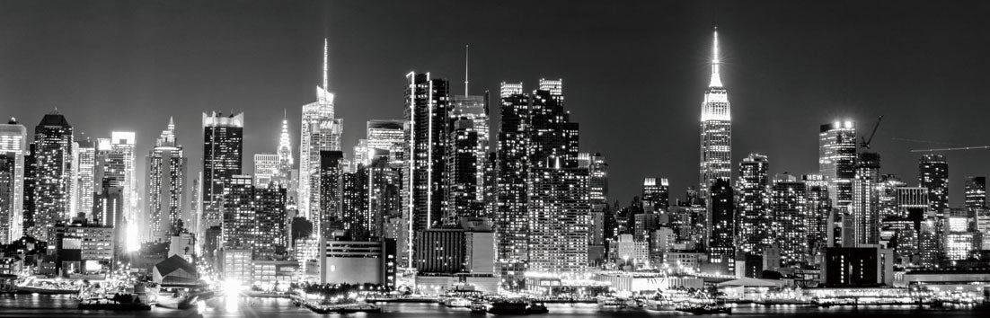 New York Skyline in Black & White 140x45cm (#1432)