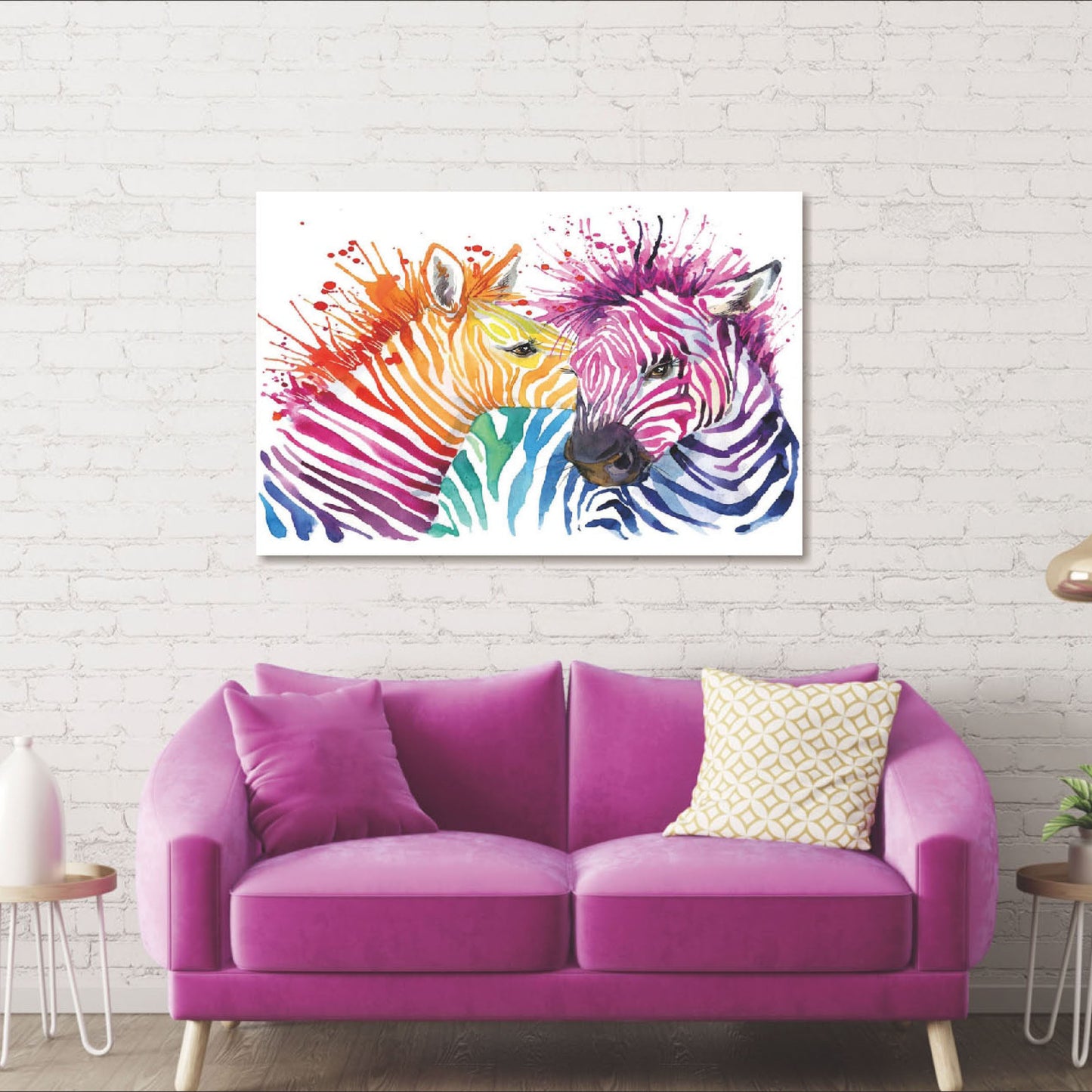 Colourful Zebras 90x60cm (#348)