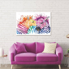 Load image into Gallery viewer, Colourful Zebras 90x60cm (#348)
