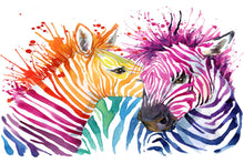 Load image into Gallery viewer, Colourful Zebras 90x60cm (#348)
