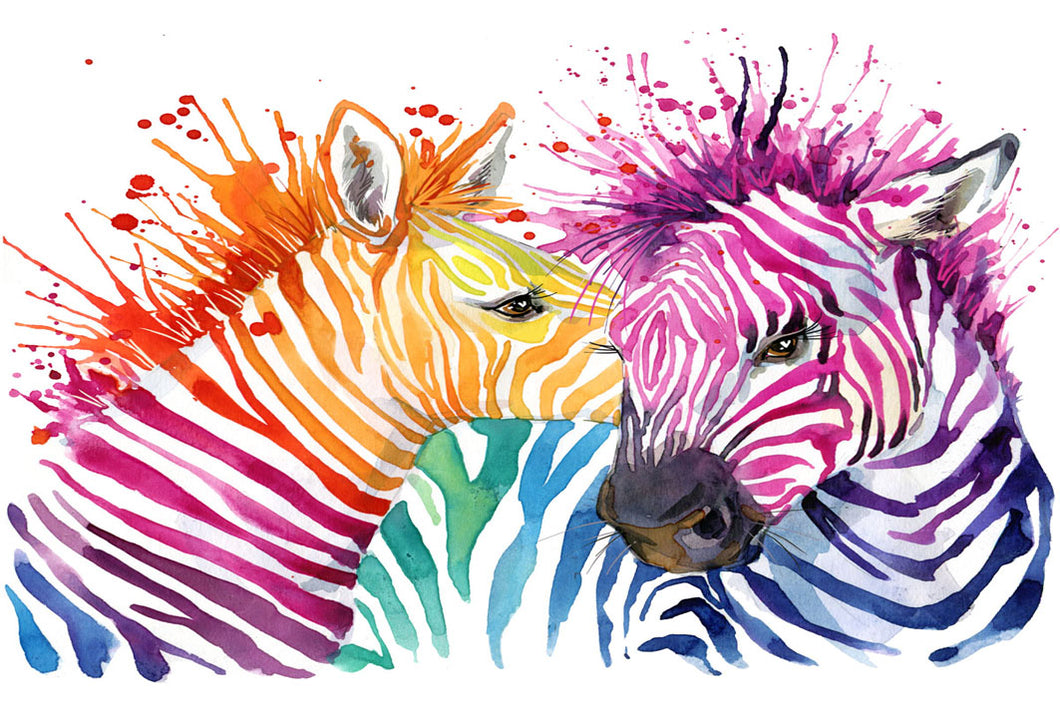 Colourful Zebras 90x60cm (#348)